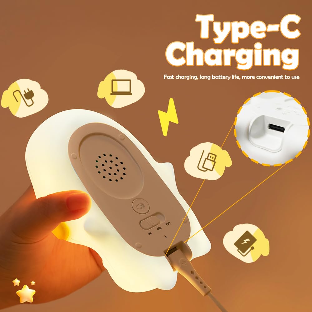 S Nmt Cute Dog Silicone Night Light For Kids Room, 7 Colors Changing Nursery Sleeping Lamp, 3 Level Brightness Beside Table Lamp