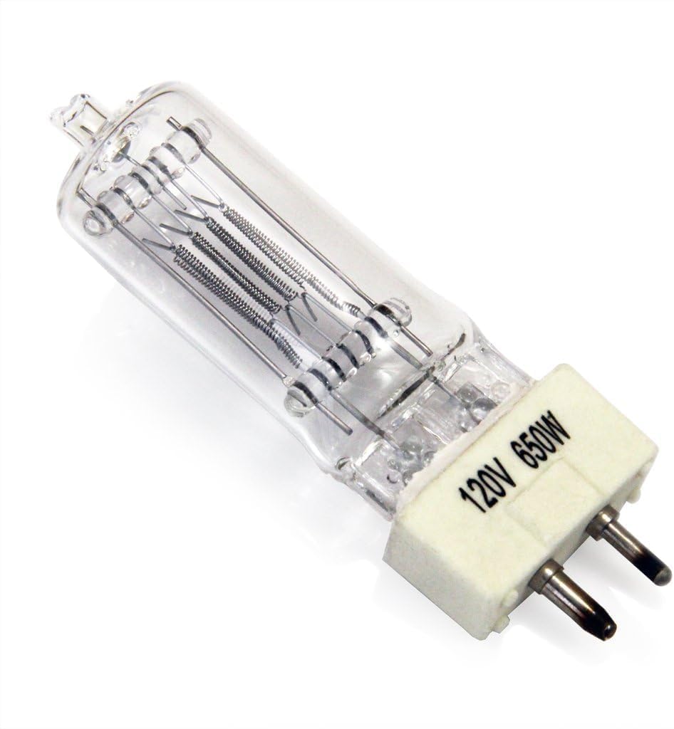 Tawelun Frk T7 120V 650W Bi-Pin Based Stage Gy9.5 Frk 650W Halogen Lamp Bulb,T-7 Stage Studio Lamp,Clear,Frk 120V 650W Halogen L