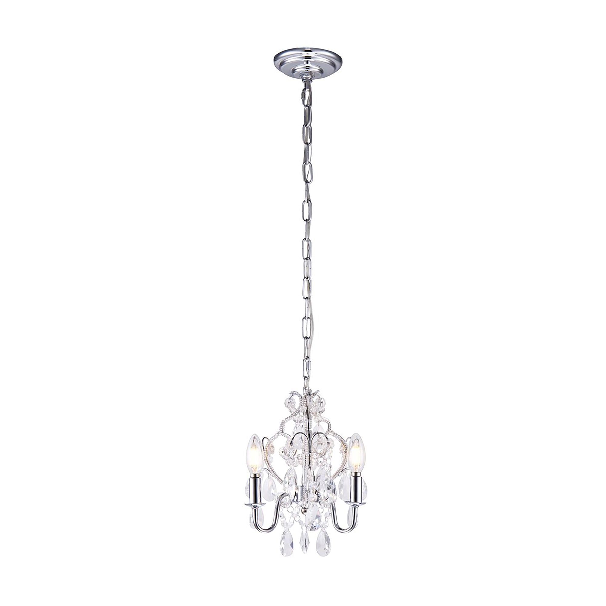 Elegant Lighting Chrome Pendant Light, Modern Ceiling Fixture, 3-Light, 9.5&quot; X 12.2&quot;