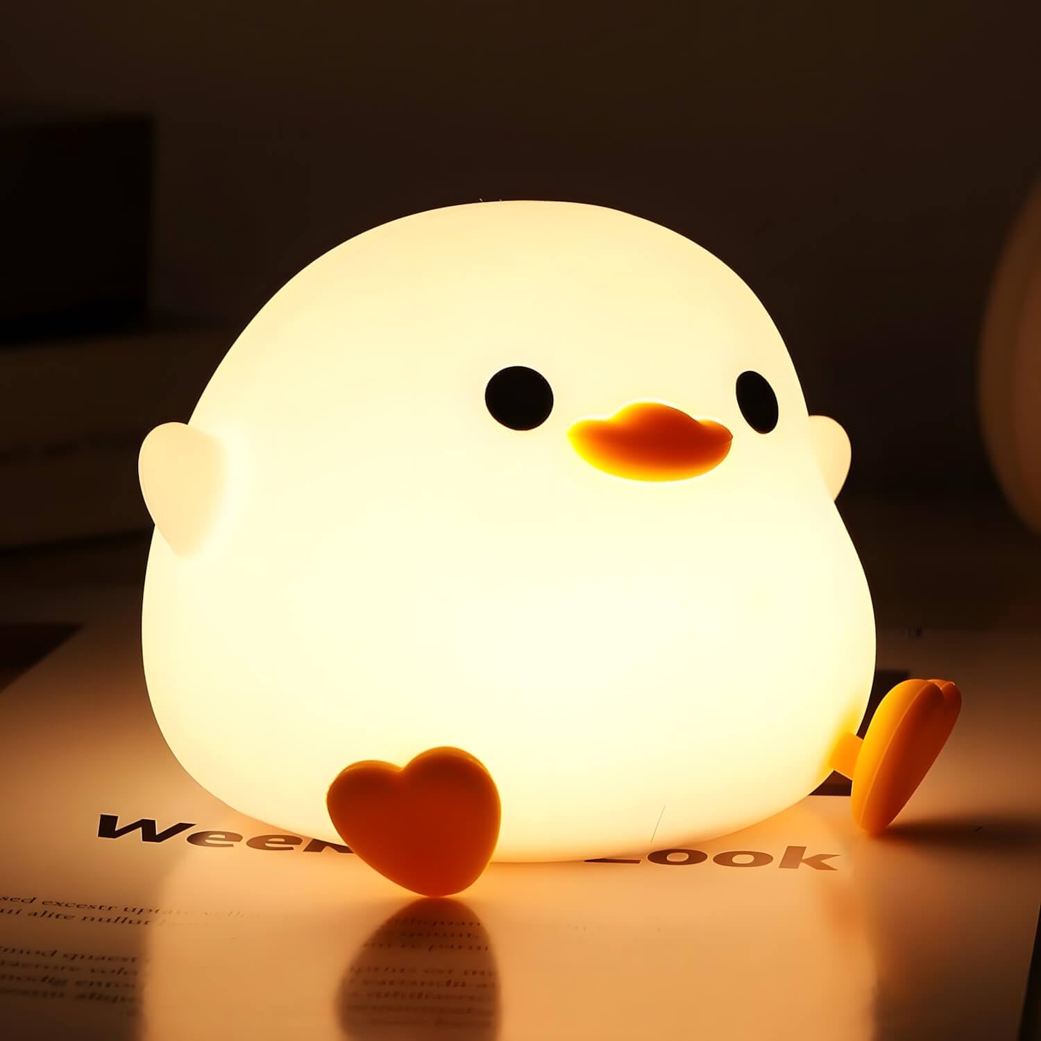 Daixinde Dodo Duck Night Light, Cute Duck Lamp, Rechargeable Dimmable Nightlight, Silicone Led Bedside Lamp Nursery Nightlight With 20 Minutes Timer And Touch-Sensitive For Bedrooms, Living Room