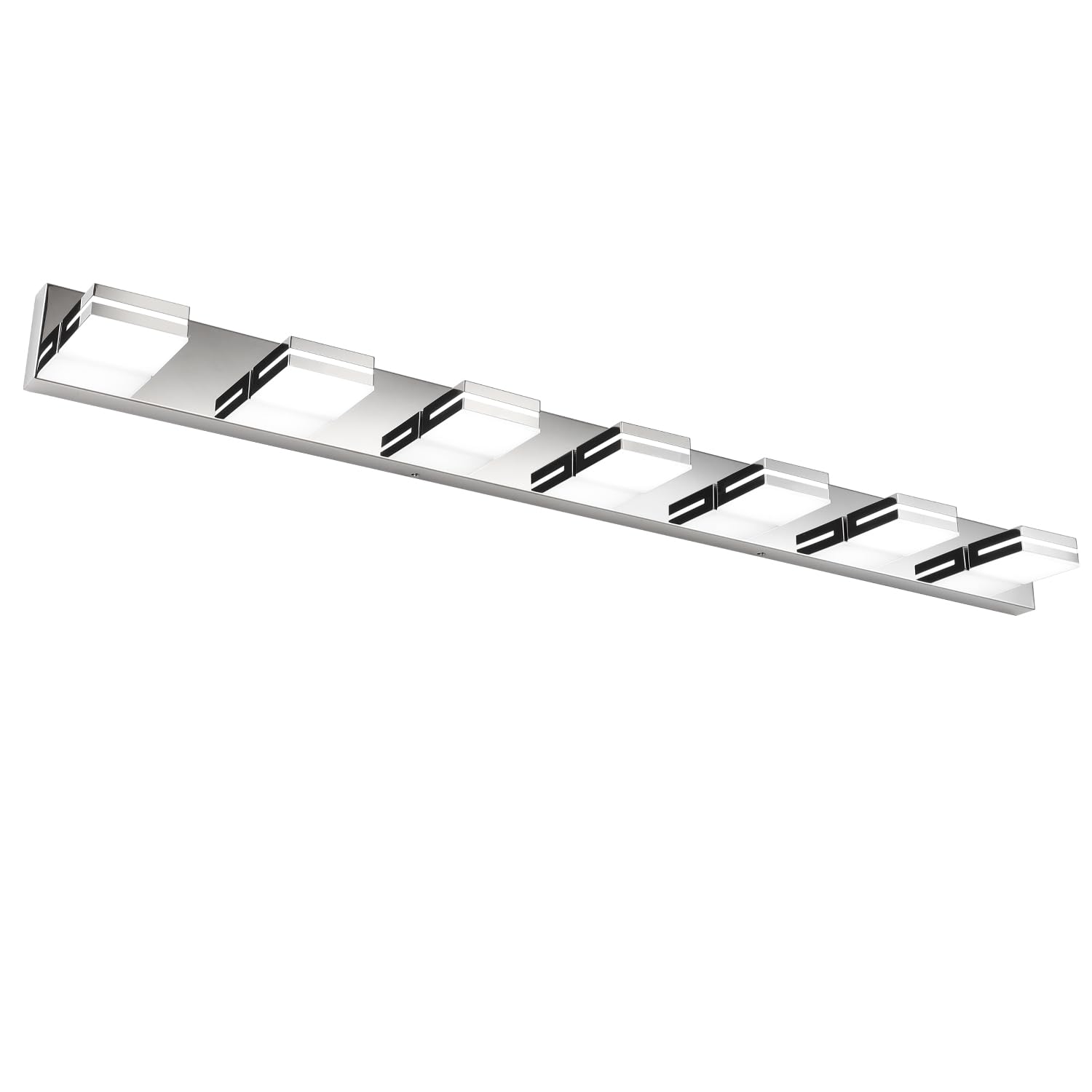 Sinerise Led Modern Bathroom Vanity Light Fixtures (7-Light, 55-Inch, Dimmable), Chrome Modern Acrylic Bathroom Wall Lighting Fi