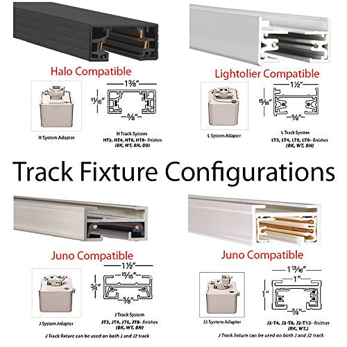 WAC Lighting Exterminator II LED Track Fixture, Black, Aluminum, J Track, Model J-1014N-840-BK, Energy Star Certified