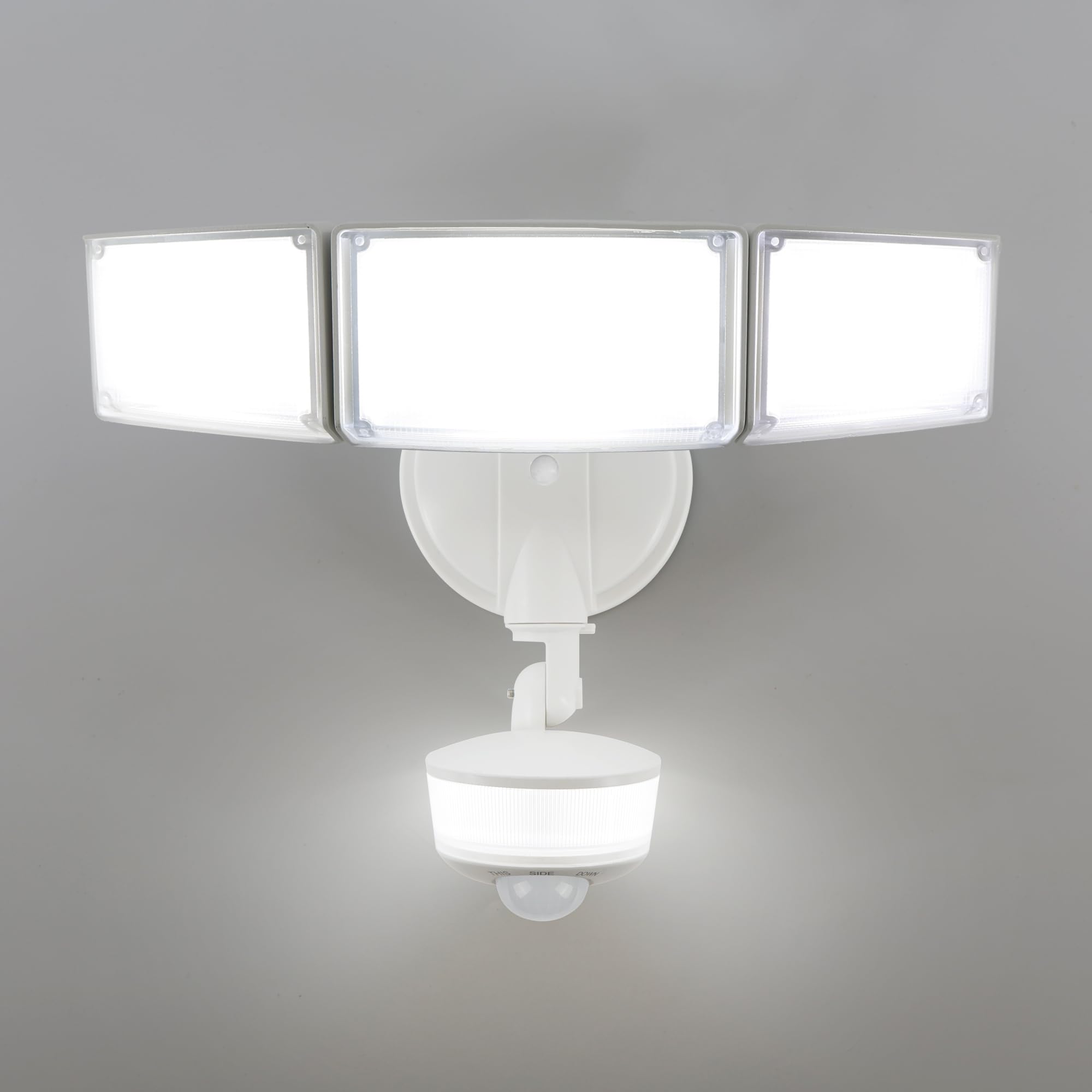 LUTEC 74W Motion Sensor LED Outdoor Light, 8000 Lumen, 5000K Daylight, IP65 Waterproof, White