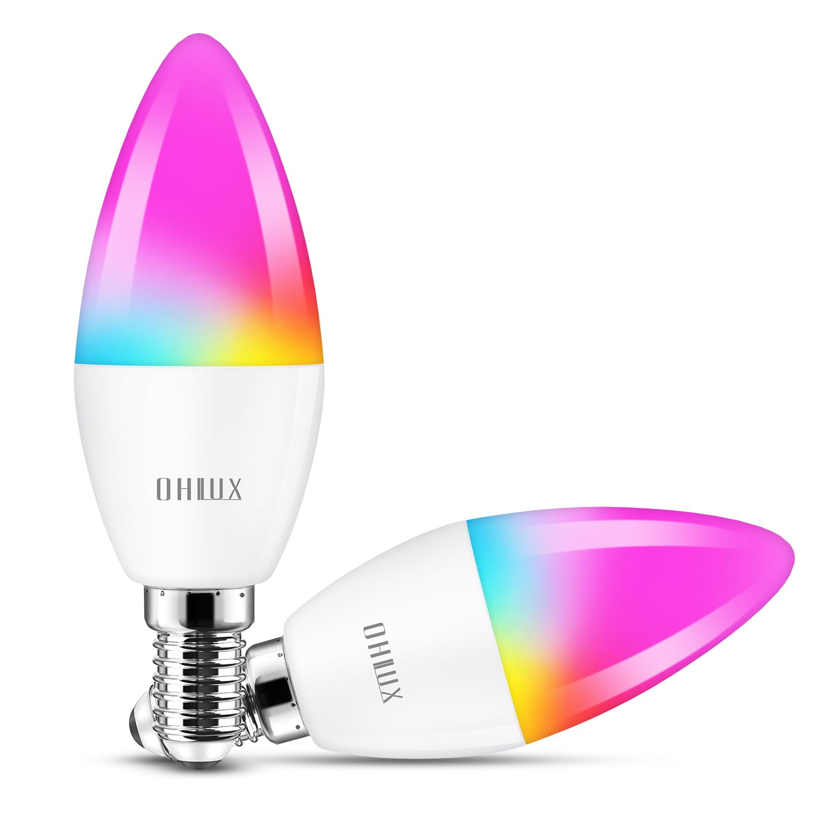 E12 Led Bulb, Smart Candelabra Led Light Bulbs 4W 40 Watt Equivalent Work With Google/Alexa, Alexa Wifi Lights Bulbs Rgbcw 16 Mi