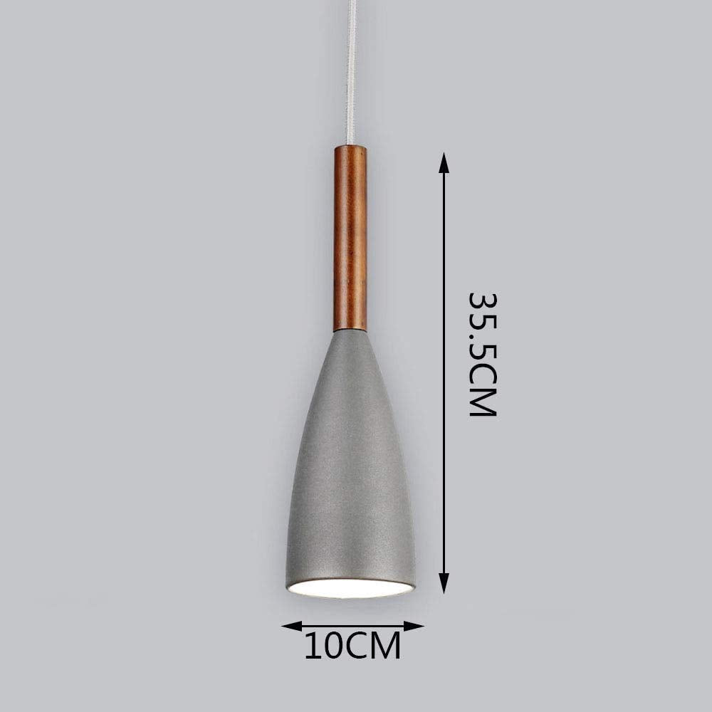 Hobaca E26 Pendant Light, Modern Nordic Design, Metal, Grey Wood, Gold Accents, Model Hobaca-PL06-MBG, Ideal for Dining Room and Kitchen Island