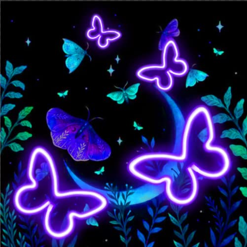 Ursamajor Butterfly Neon Sign - Purple Led Light For Bedroom & Party Decor - Usb/Battery Operated, Indoor Use