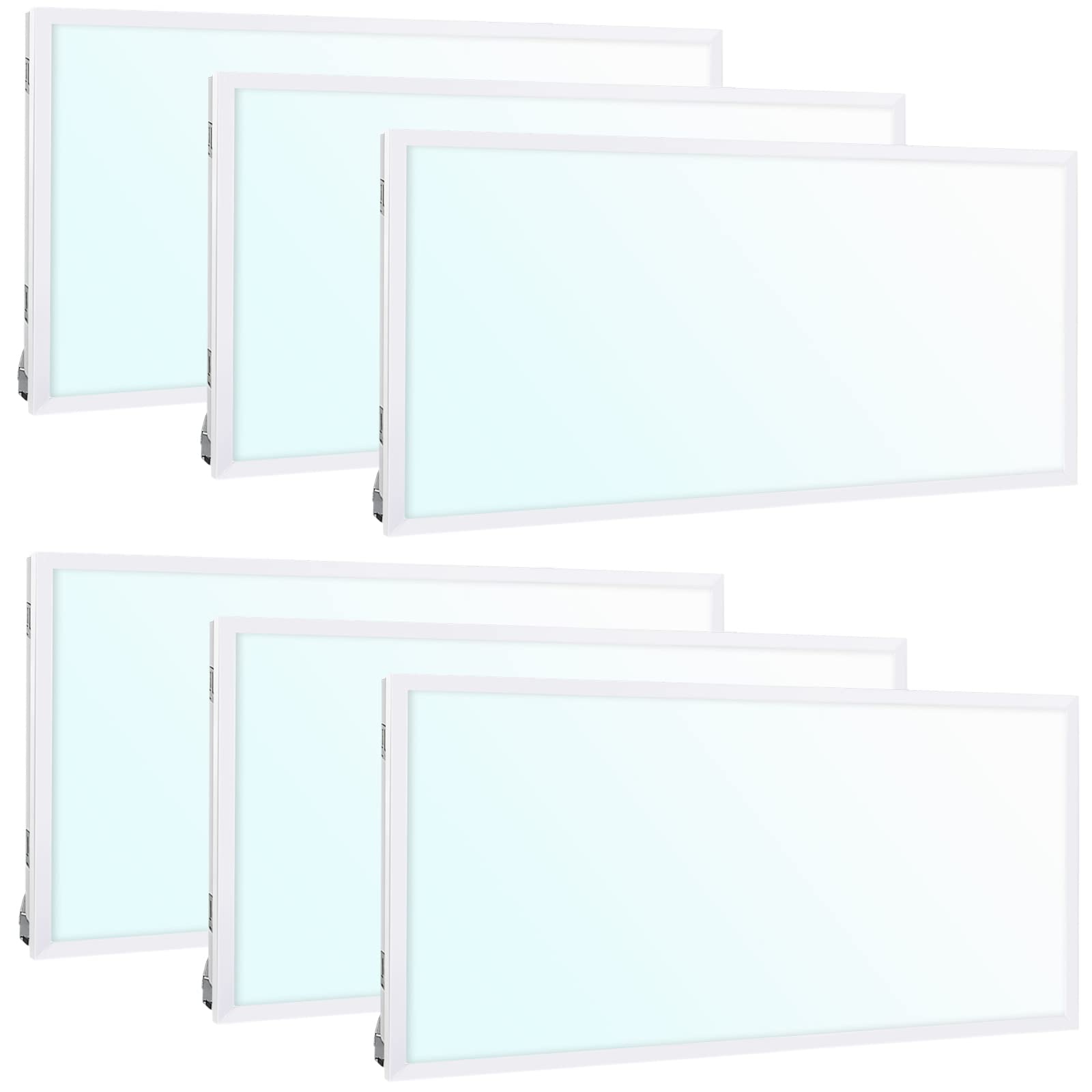 hykolity 6 Pack LED Flat Panel Troffer Light 40/50/60W CCT Selectable 2x4 FT Model PANEL24 3CCT & Wattages in One