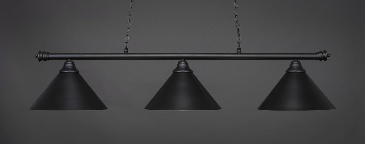 Toltec Lighting Oxford 3 Light Island In Matte Black (373-Mb-420-Mb)