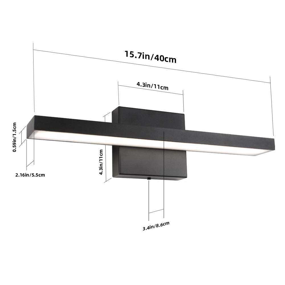 Ralbay 15.7 Modern Led Vanity Light, 12W Frosted Aluminum, Non-Dimmable Natural White 4500K, Model St-Ting-L1098