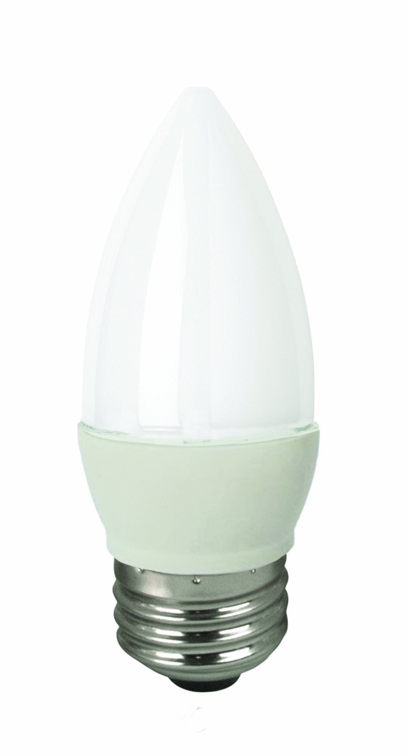 Tcp 5W Dimmable Led Bulb, Frosted B11 E26, 2700K Warm White, 300 L