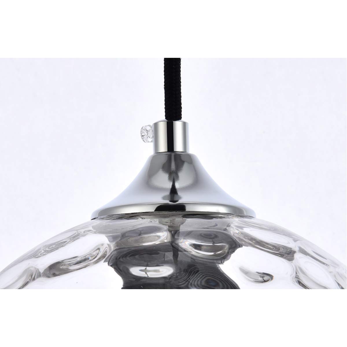 Living District Cashel 1-Light Mid-Century Metal Pendant in Chrome/Clear Finish