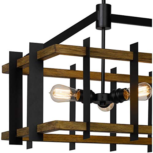 Cal Lighting Fx-3705-6 Transitional Six Light Island Chandelier From Bruck Collection In Bronze/Dark Finish, 18.00 Inches
