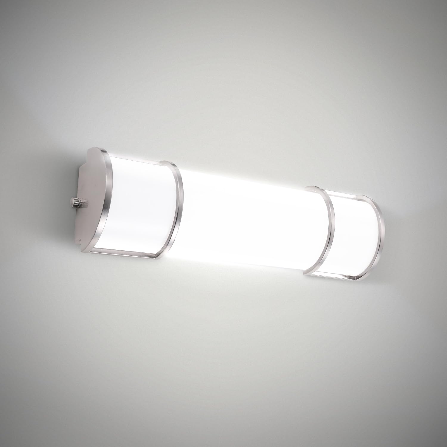 ASD 18in LED Vanity Flush Mount Light Fixture, Dimmable, Energy Star, Brushed Nickel, Model A-LVF21-18D20CCNK