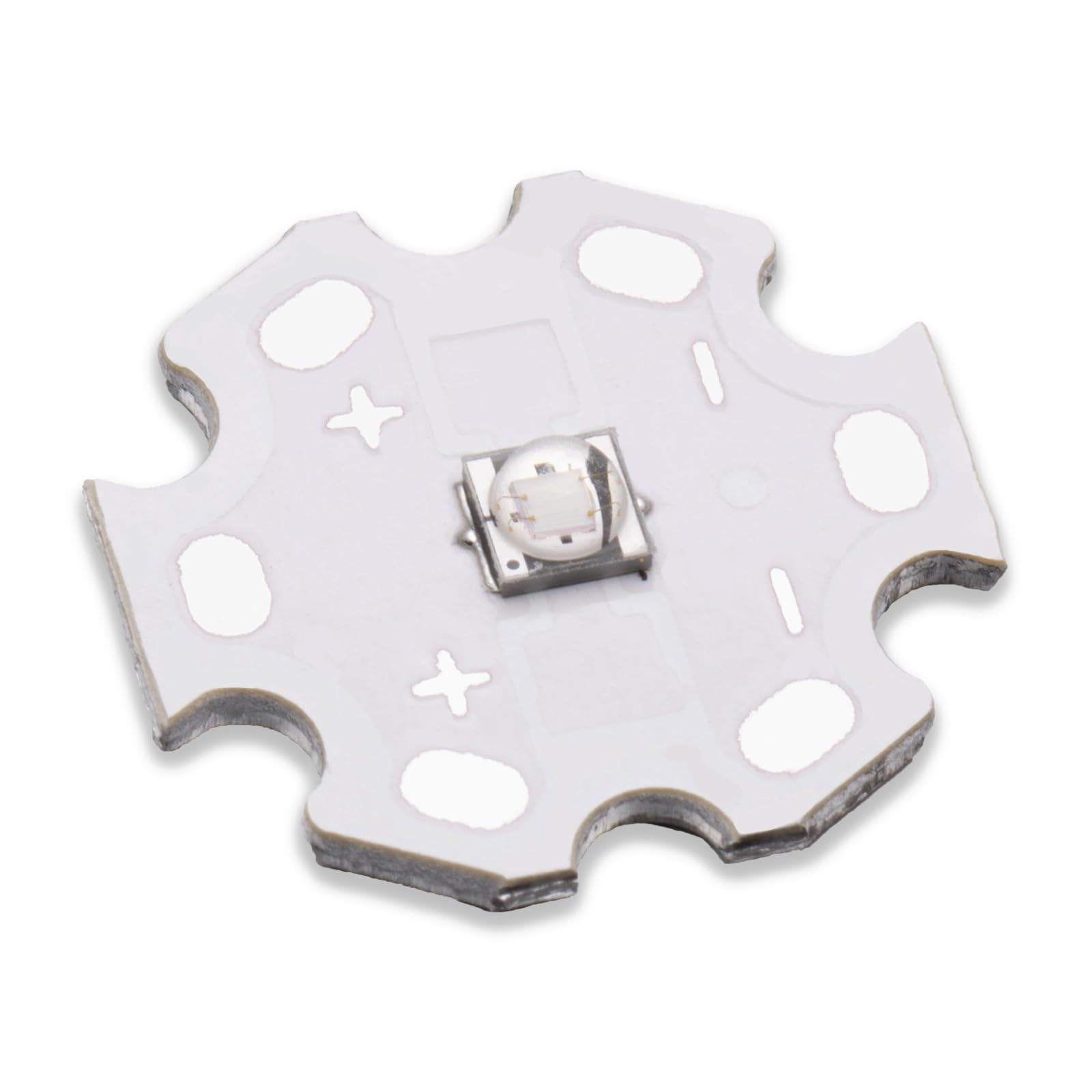 LEDGUHON 3W 660nm Red SMD LED Chip with Aluminum Plate, Model JH-3535R12G42-T8B-660, 20mm Star PCB Base