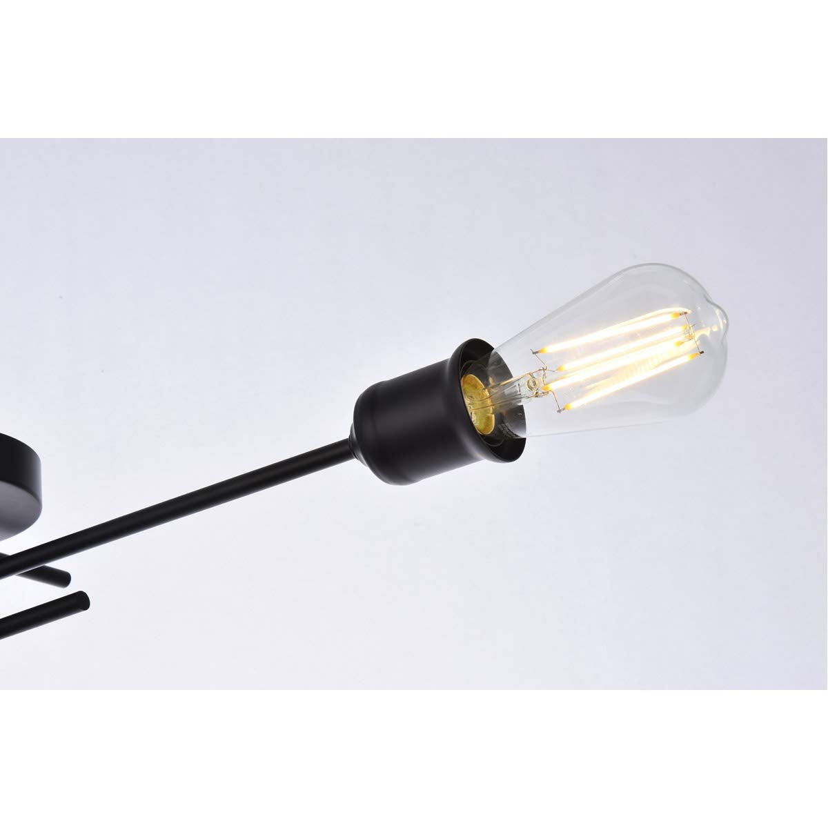 Living District Xavier 4-Light Mid-Century Metal Flush Mount in Black