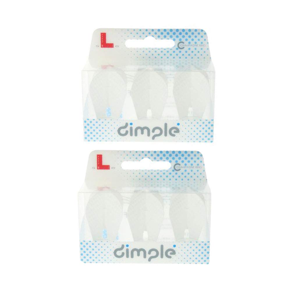 LSTYLE Dart Flights - L9d PRO Fantail, Dimple Texture, Soft Tip & Steel Tip, White, 2-Pack