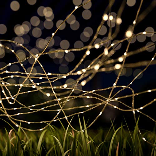 Pure Garden Solar-Powered 100 Fairy Lights, Warm White, 2-Pack