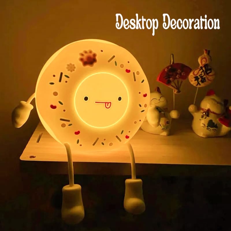 Hpydiy Cute Donut Night Light For Kids Silicone Nursery Nightlight  Touch Control Usb Rechargeable Lamps Breastfeeding Sweet Kawaii Dorm Room Decor Christmas Gift Baby Kids Girls Teens White