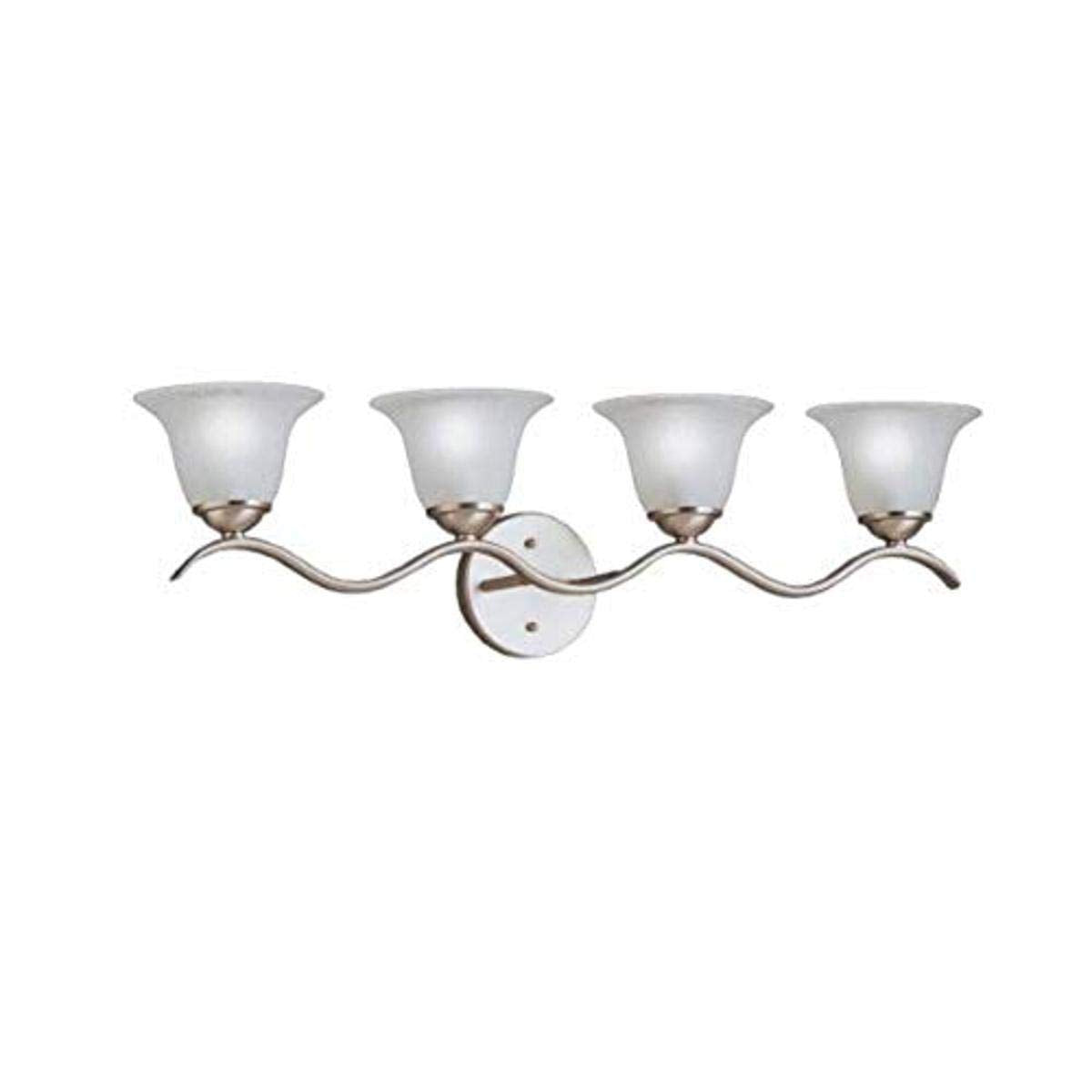 Kichler Dover 30.5 4 Light Vanity Light with Etched Seeded Glass in Brushed Nickel