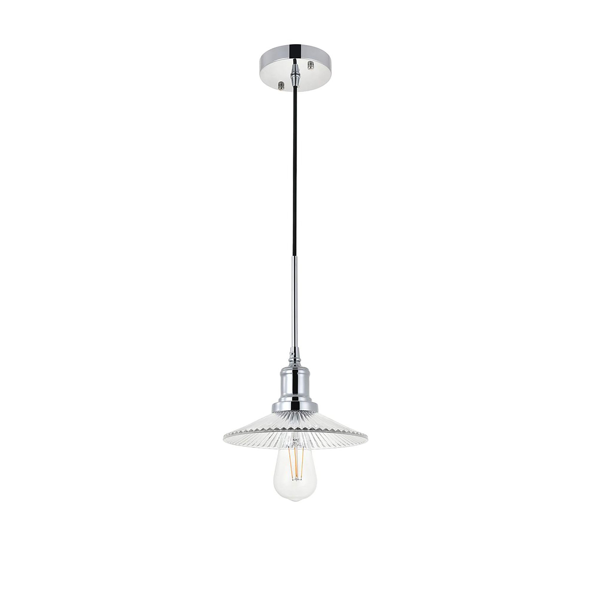 Living District Chrome Pendant Light - Modern Decorative Ceiling Fixture, 1 Light
