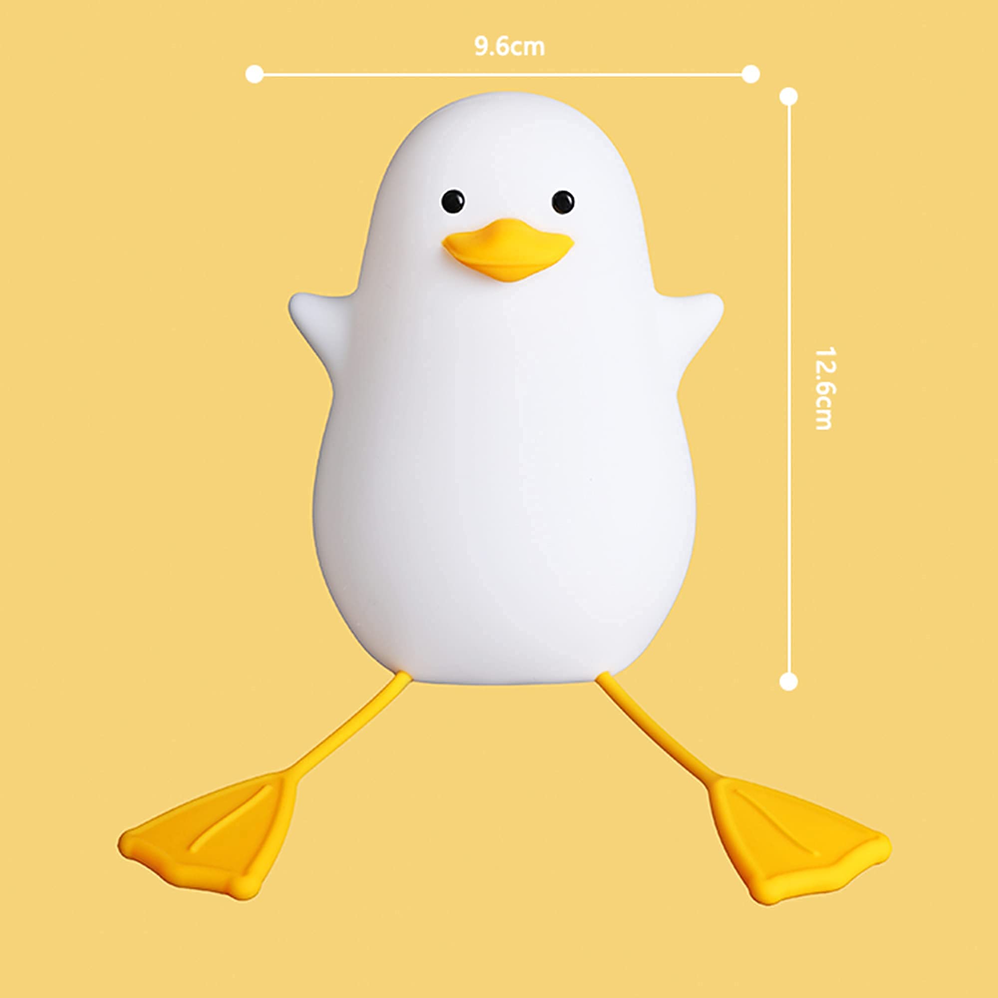 Attivolife Duck Night Light For Kids, Cute Animal Silicone Lamp Touch Control + Dimmable + Timer, Usb Rechargeable Led Feeding,