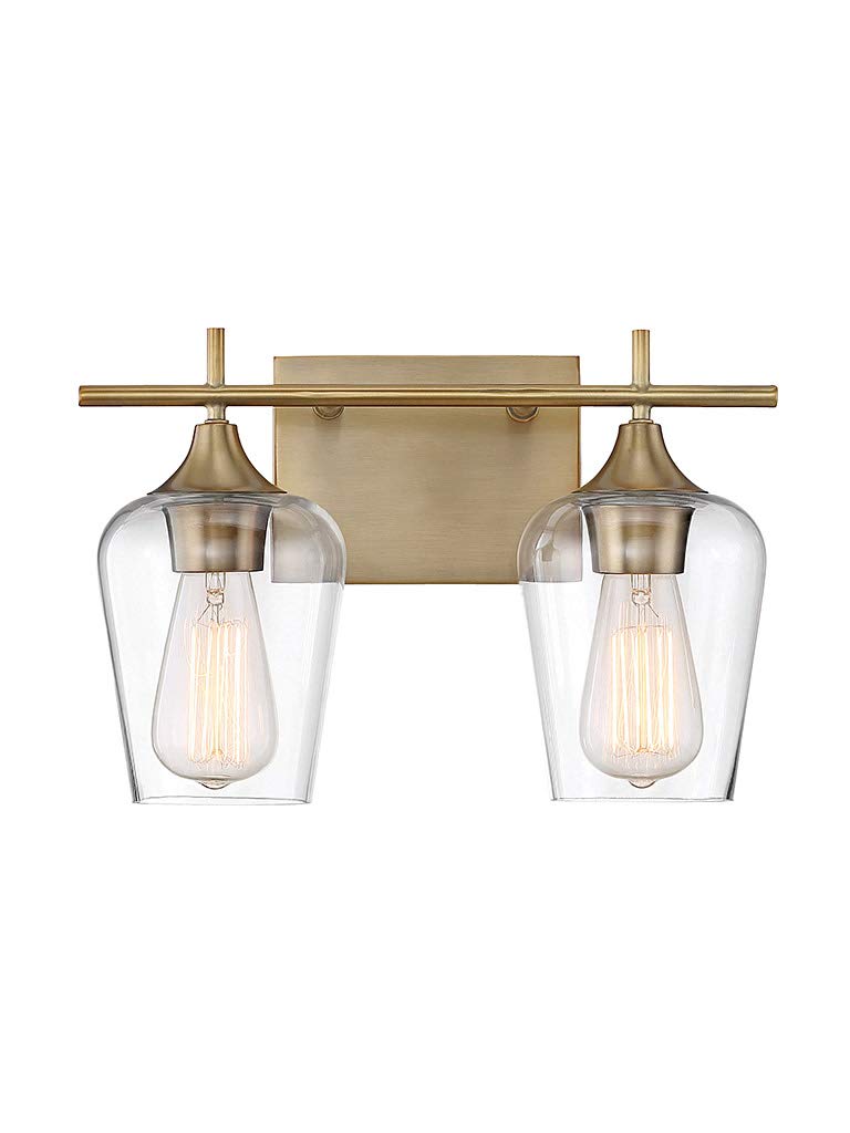Savoy Essentials 8-4030-2-322 Octave Bohemian Clear Glass Bathroom Vanity Wall Light, 2-Light 120 Total Watts, 10 H x 14 W, Warm