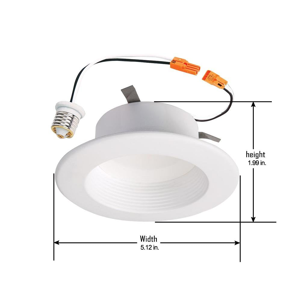 Halo Rl 4 In. White Integrated Led Recessed Ceiling Light Retrofit Trim With Selectable Cct (2700K-5000K)