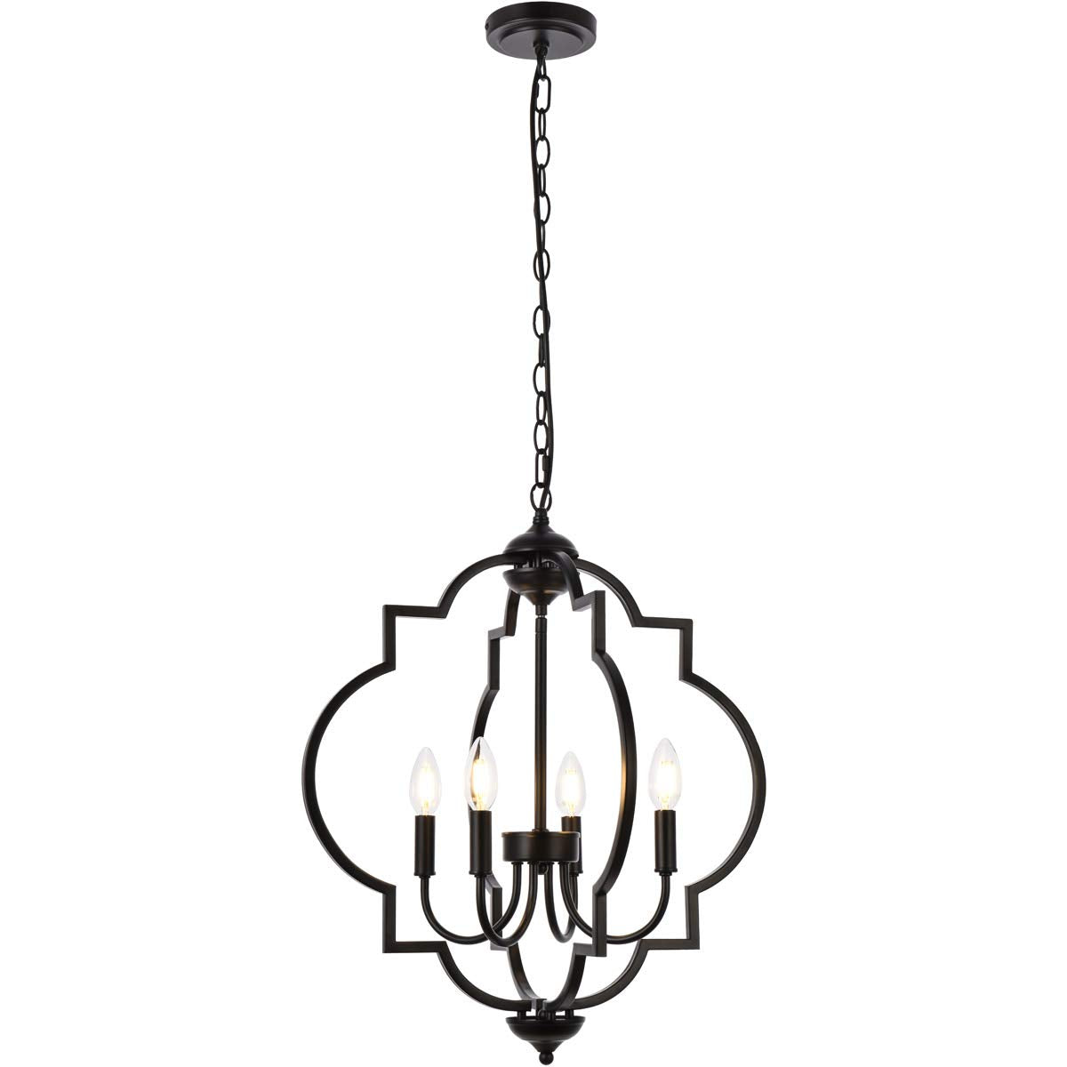 Living District Indoor Modern Home Decorative Bright Ceiling Sandara 4 Lights Pendant in Black