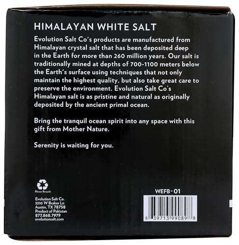 EVOLUTION SALT COMPANY White Fire Bowl Salt Lamp, 1 EA