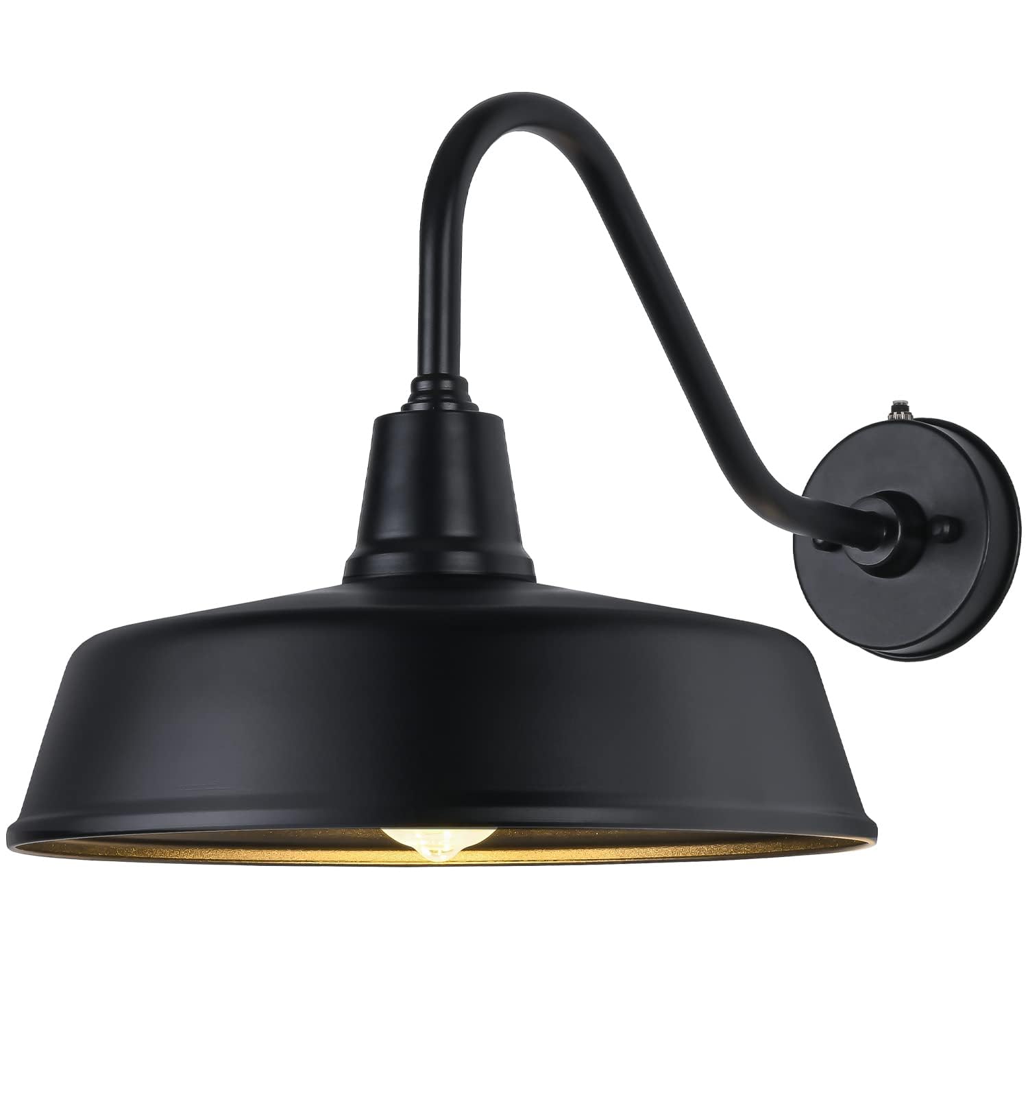 JOESA 15 inch Outdoor Gooseneck Barn Light Fixture with a 15 inch Long Extended Arm - Dusk to Dawn Porch Light, Vintage, and a R