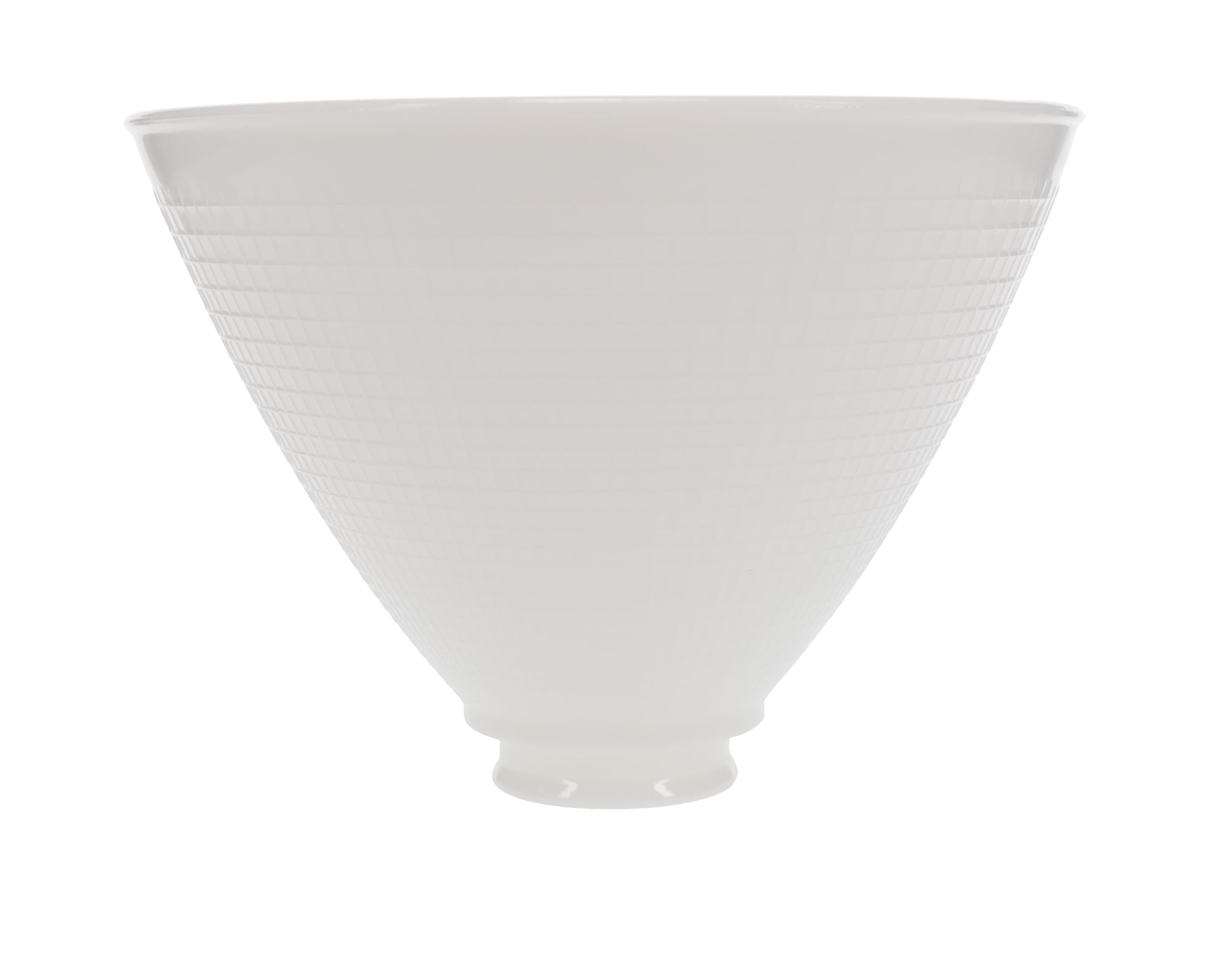 B&P Lamp I.E.S Style Reflector Shade, 8 Inch Diameter, White Opal Glass, Waffle Pattern, Model 8391ALS