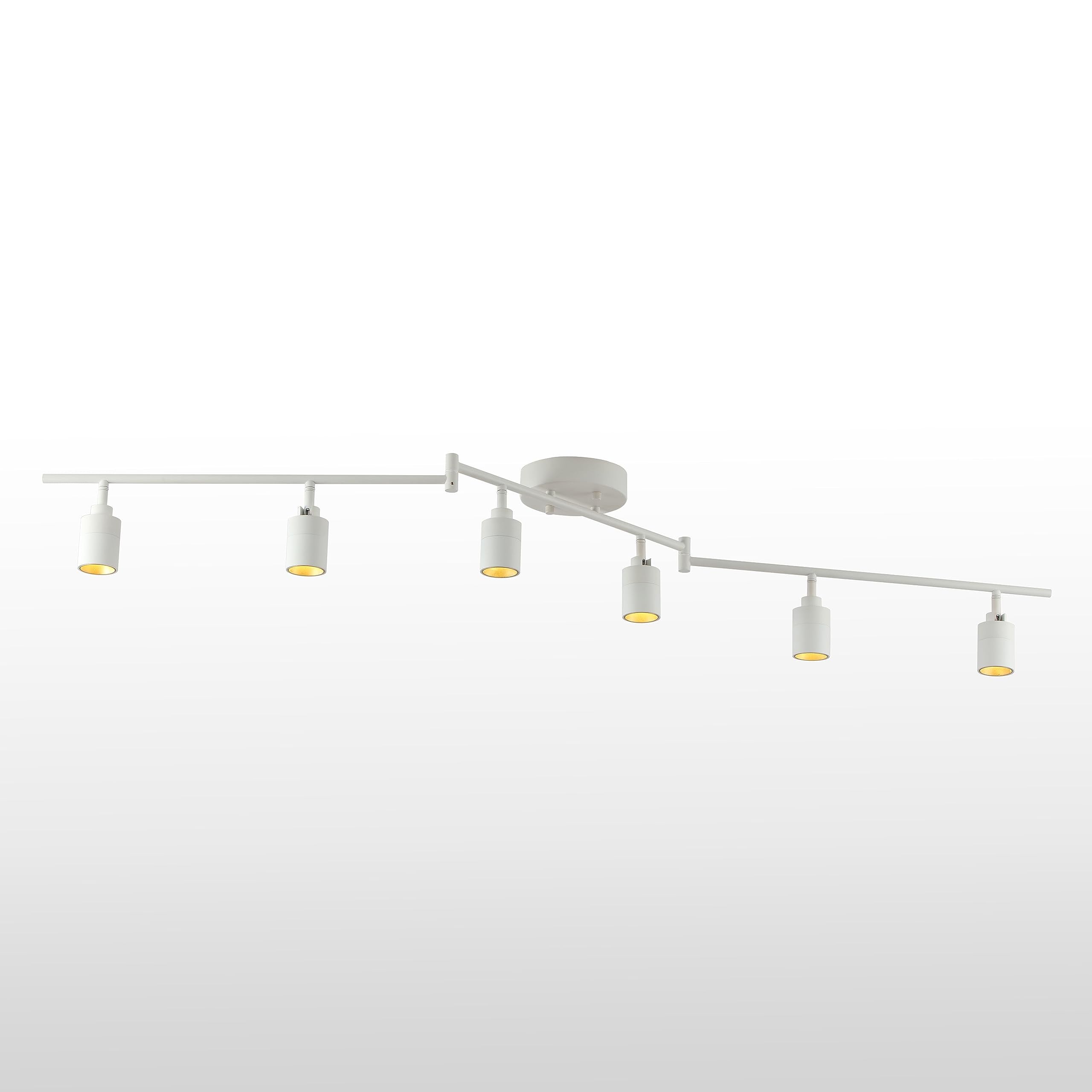 VidaLite Shura White 6-Light Swivel Track Light, Adjustable Arms, Integrated LED, 3000K, 3000 Lumens, 5 ft Ceiling Kit