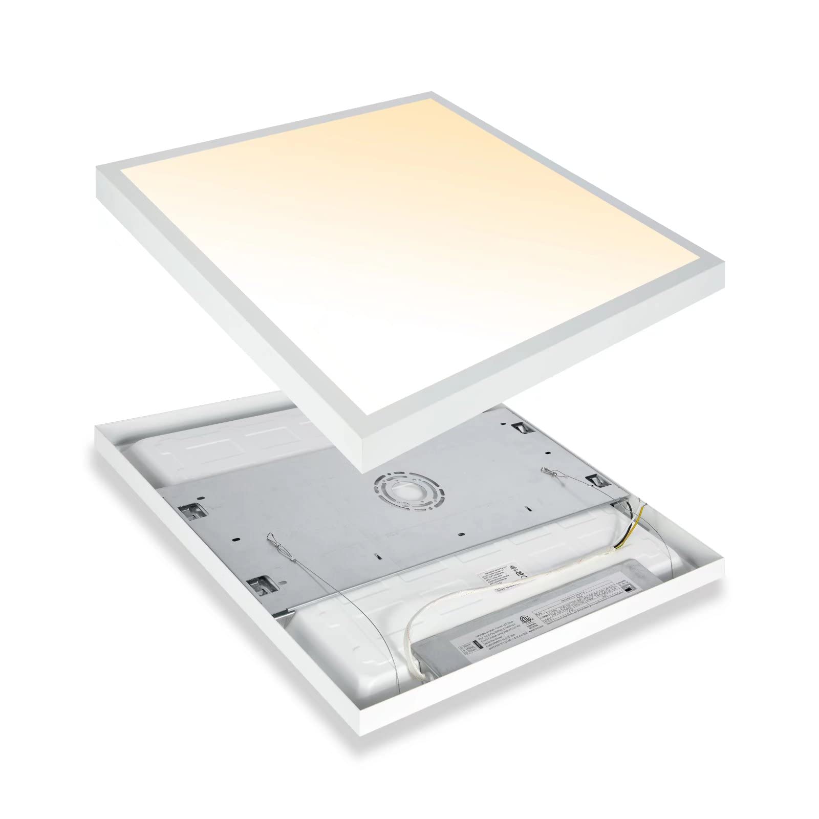 Mcacggo 2x2 FT Surface Mount LED Panel Light Dimmable & 3 Color Selectable 3000K/4000K/5000K - 40W 24x24 Inch LED Flush Mount Ce