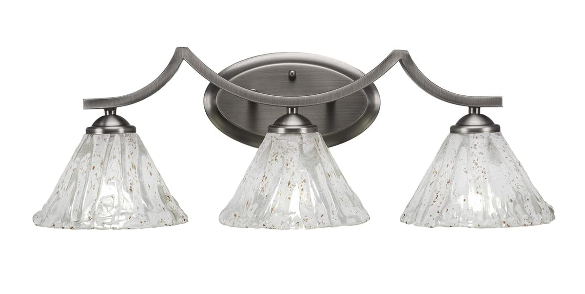 Toltec Lighting 553-Gp-7195 Zilo 3 Light Bath Bar With 7&quot; Italian Ice Glass