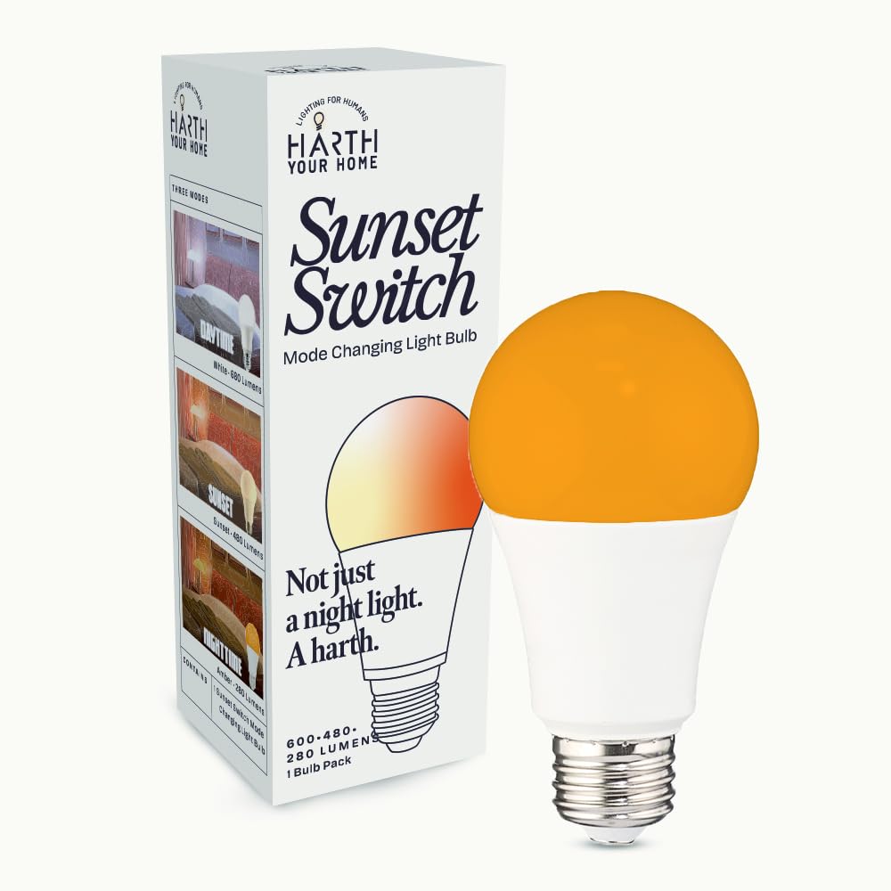 Harth Night Light Bulb for Sleep  3-Mode LED Light Bulb E26  3 Watt Soft Lighting for Bedroom & Gameter Sleep