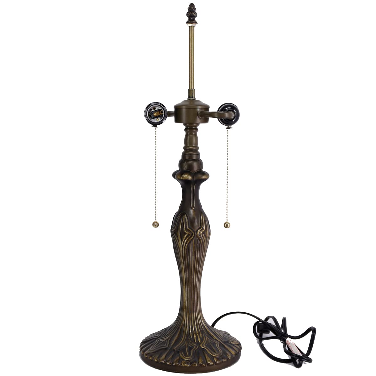 WERFACTORY Tiffany Table Lamp Base Replacement, 24 Inch Height, Dark Bronze Zinc Metal, Fits 12-18 Inch Shades