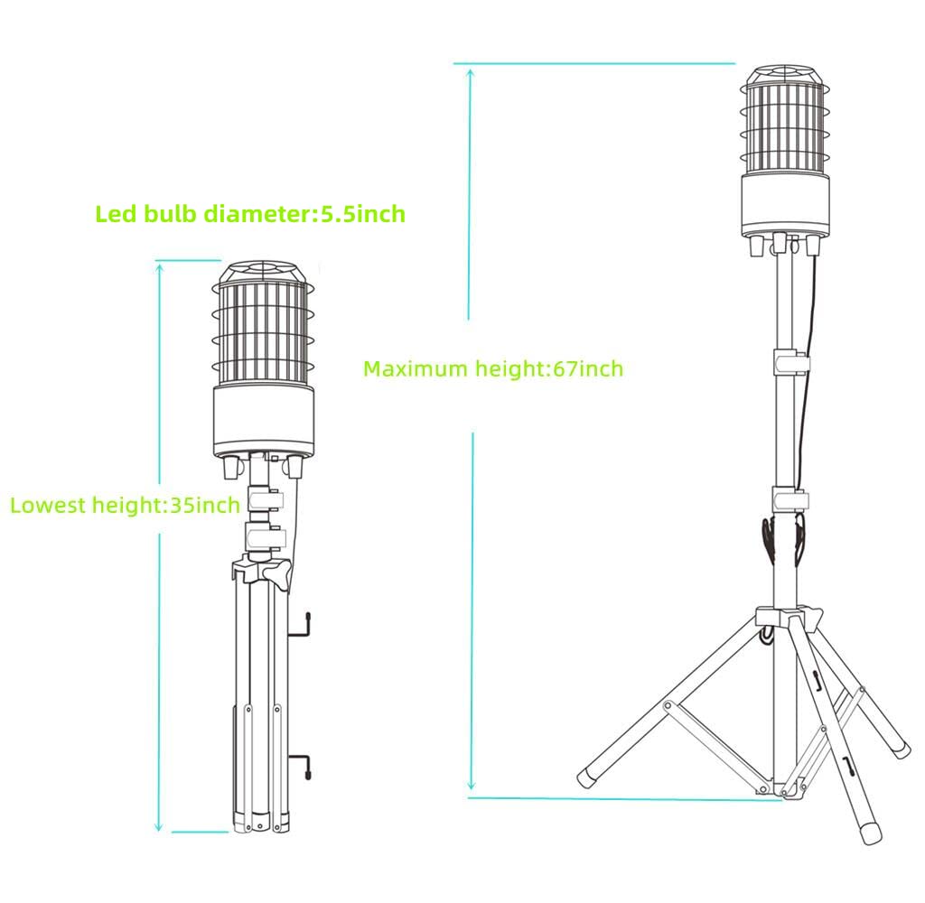 Mefard 150W Tripod Work Light Stand 21000 Lumen Led Corded Work Lights Stand Up Work Light,360 Lighting Angle To Light Up Every