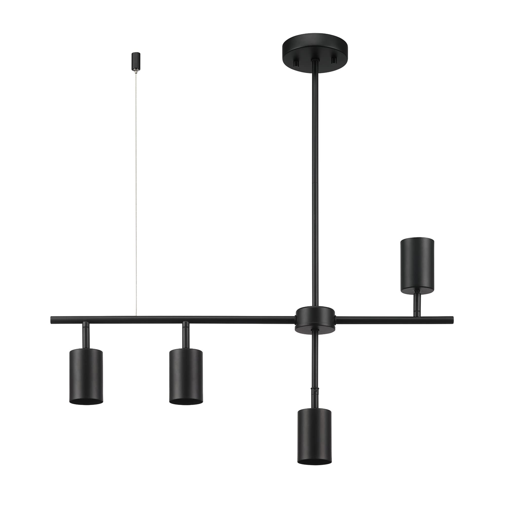 Globe Electric 4-Light Track Lighting Kit, Adjustable Height, Matte Black, GU10 Socket, Model 64000048