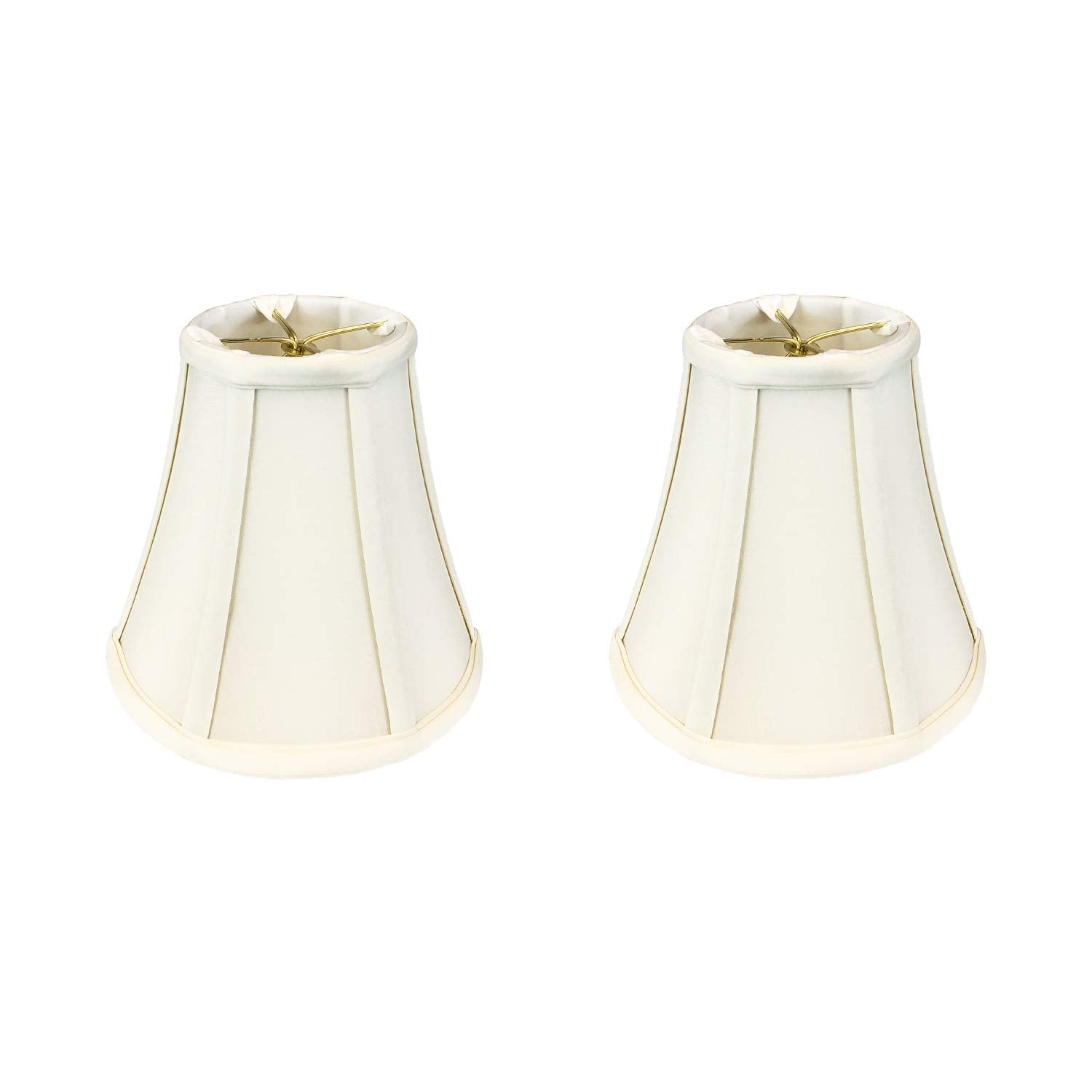 Royal Designs, Inc. True Bell Basic Lamp Shade, Faux Silk, 4in x 8in x 7.25in, Eggshell, 2-Pack, Model BS-704RC-8