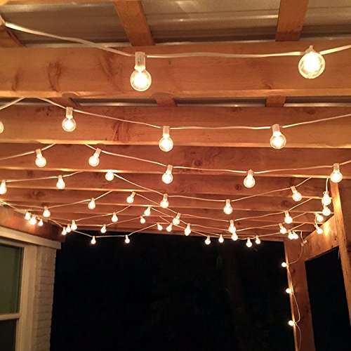 Hometown Evolution G40 Globe Patio String Lights, 100 Foot, Green Wire, Clear Bulbs, Model HTE148