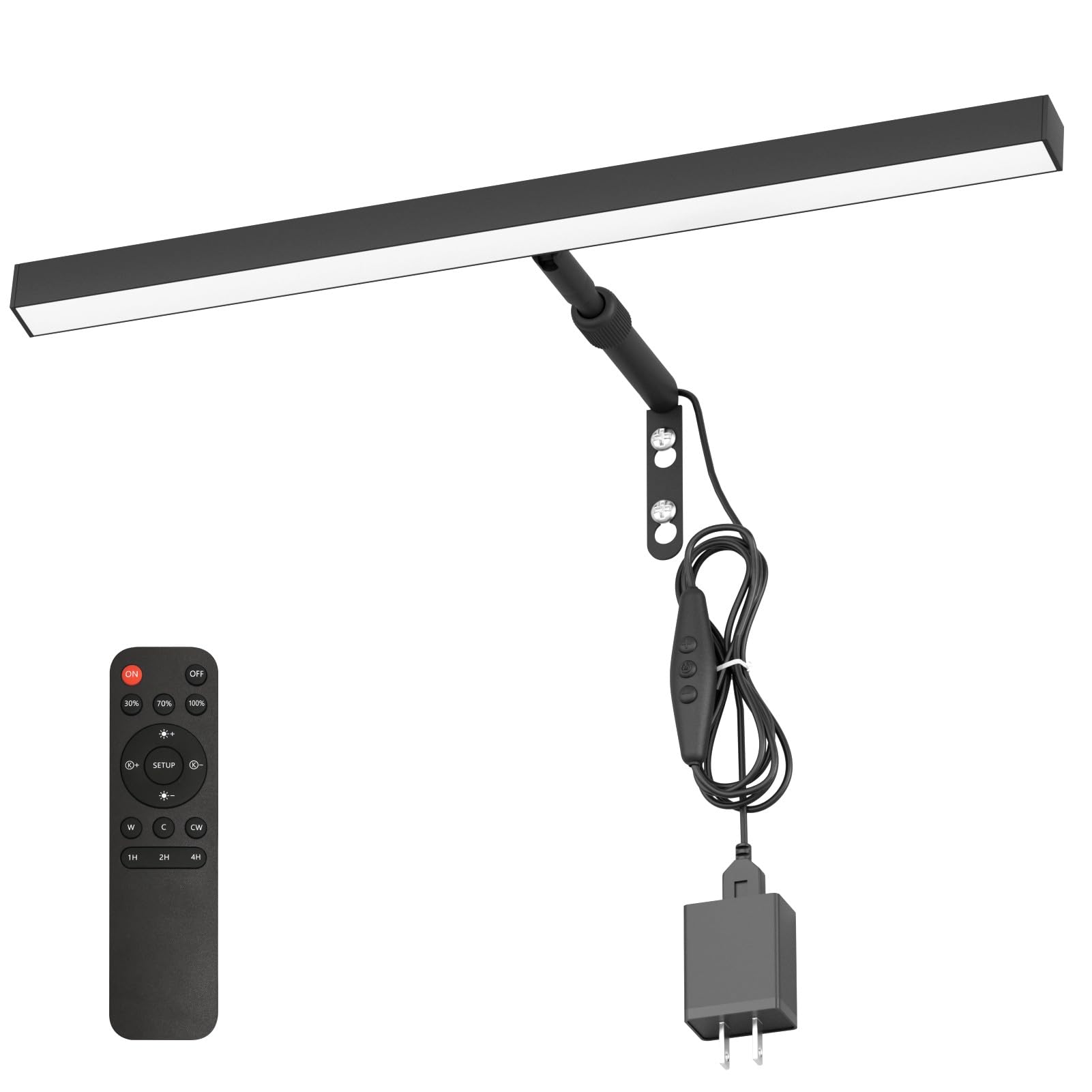 Coinmit Plug in Picture Lights for Wall  16 inch Dimmable LED Art Light with Remote  3 Colour Temperature Gallery Discomfortting Wall Light for Picture Display Dartboard Art Work (Black)
