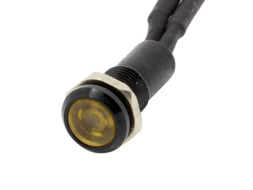 Alpinetech 6Mm 1/4 Amber 12V Led Metal Indicator Dash Light Lamp - Yellow Body Plb-6