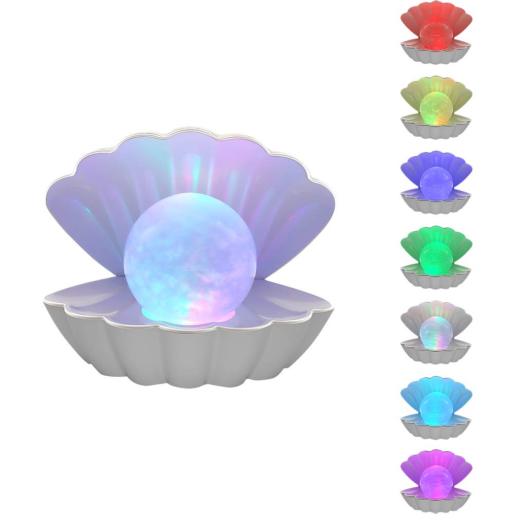 LKUA RGB Mood Shell Pearl Lamp, Portable LED Night Light, Large Size, Model THA-002, Ideal for Home Decoration and Gifts