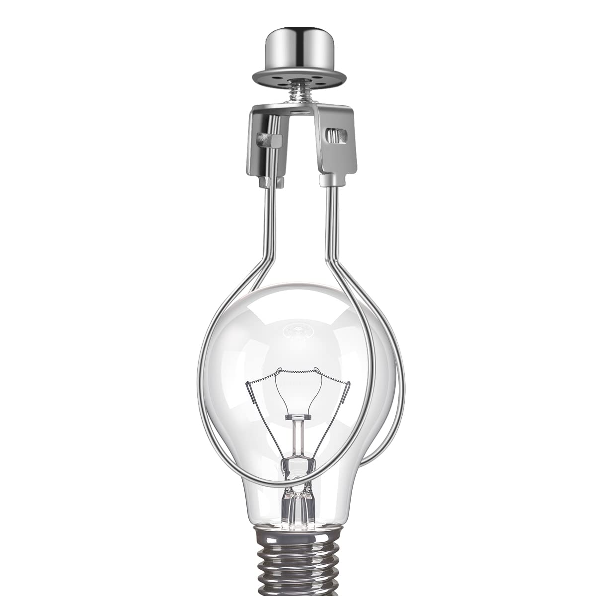 Yuntop Silver Clip On Lampshade Adapter With Finial, Metal Lamp Shade Holder For Light Bulbs