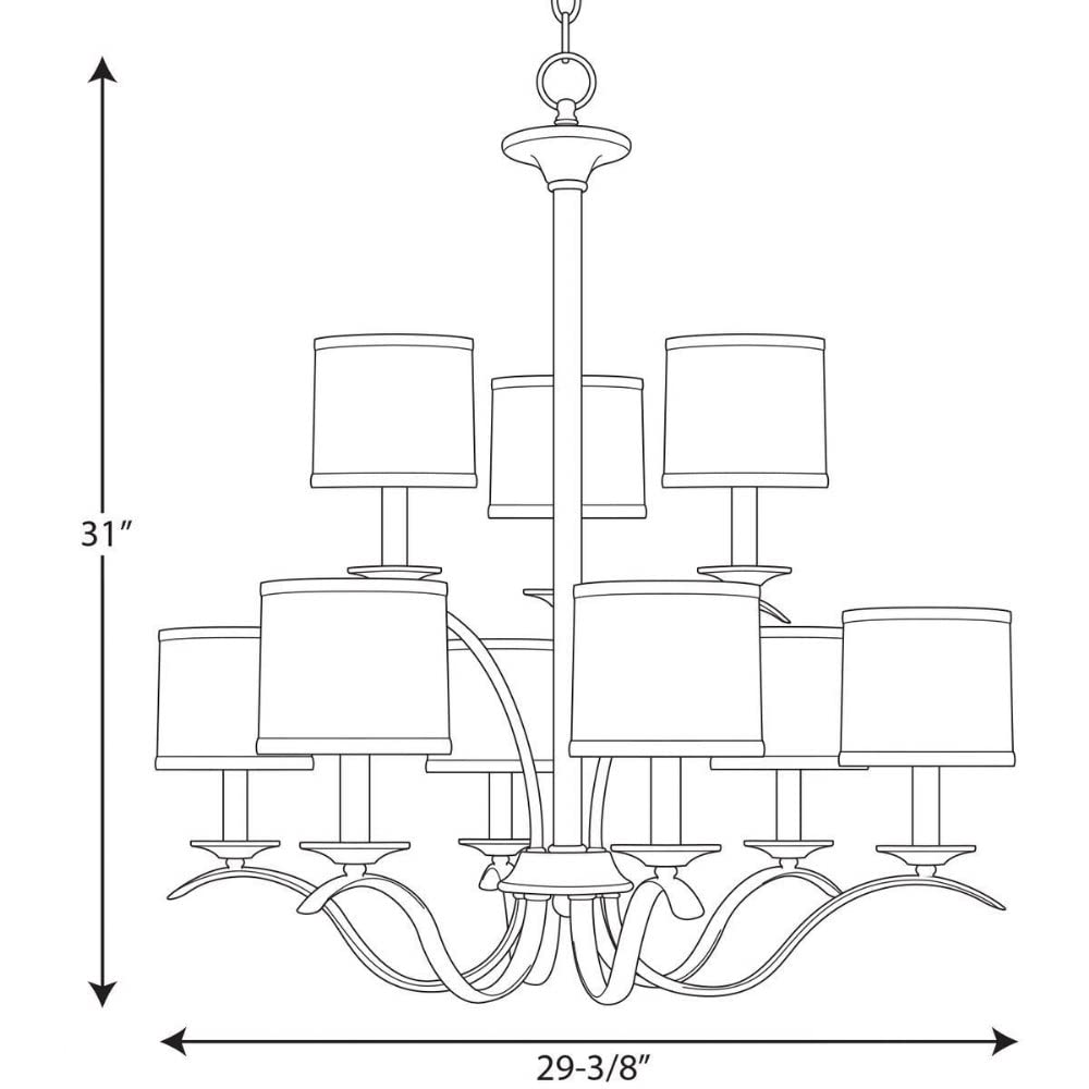 Progress Lighting P4638-09 Inspire Chandeliers, Brushed Nickel