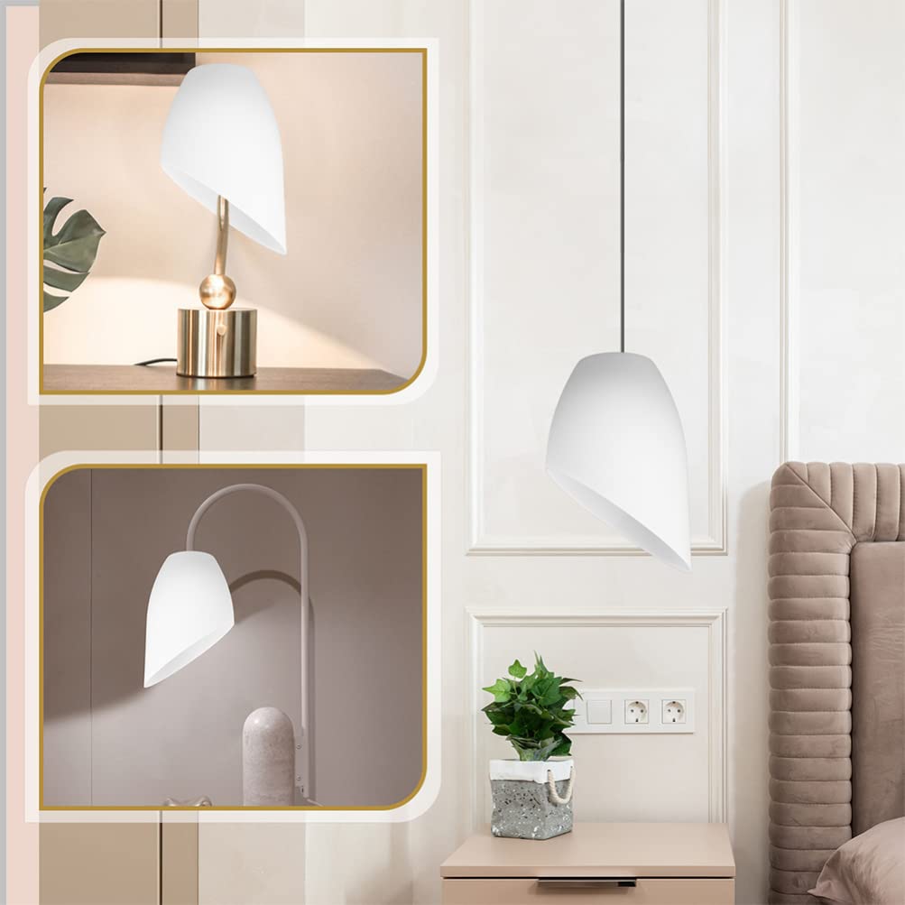 Vaguelly 5 Pieces White Frosted Lampshade Fixtures Replacement Shades For Floor Light Lamp Horseshoe Lamp Shade Multi- Head Stan