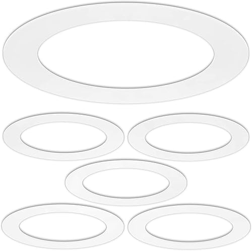 5 Pack Gloss White Goof Trim Ring For 6&quot; Inch Recessed Can Lighting Down Light, Outer Diameter 8 Inches