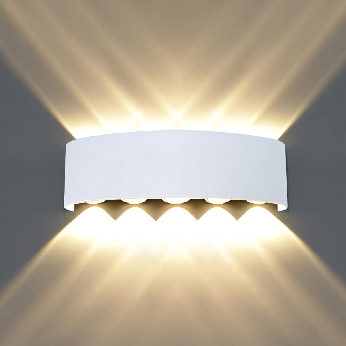 Kawell LED Wall Sconce Light, 10W Waterproof Aluminum, Matte White, Model 33-AU578-WT-WW, Indoor/Outdoor for Bedroom, Living Room, Bathroom