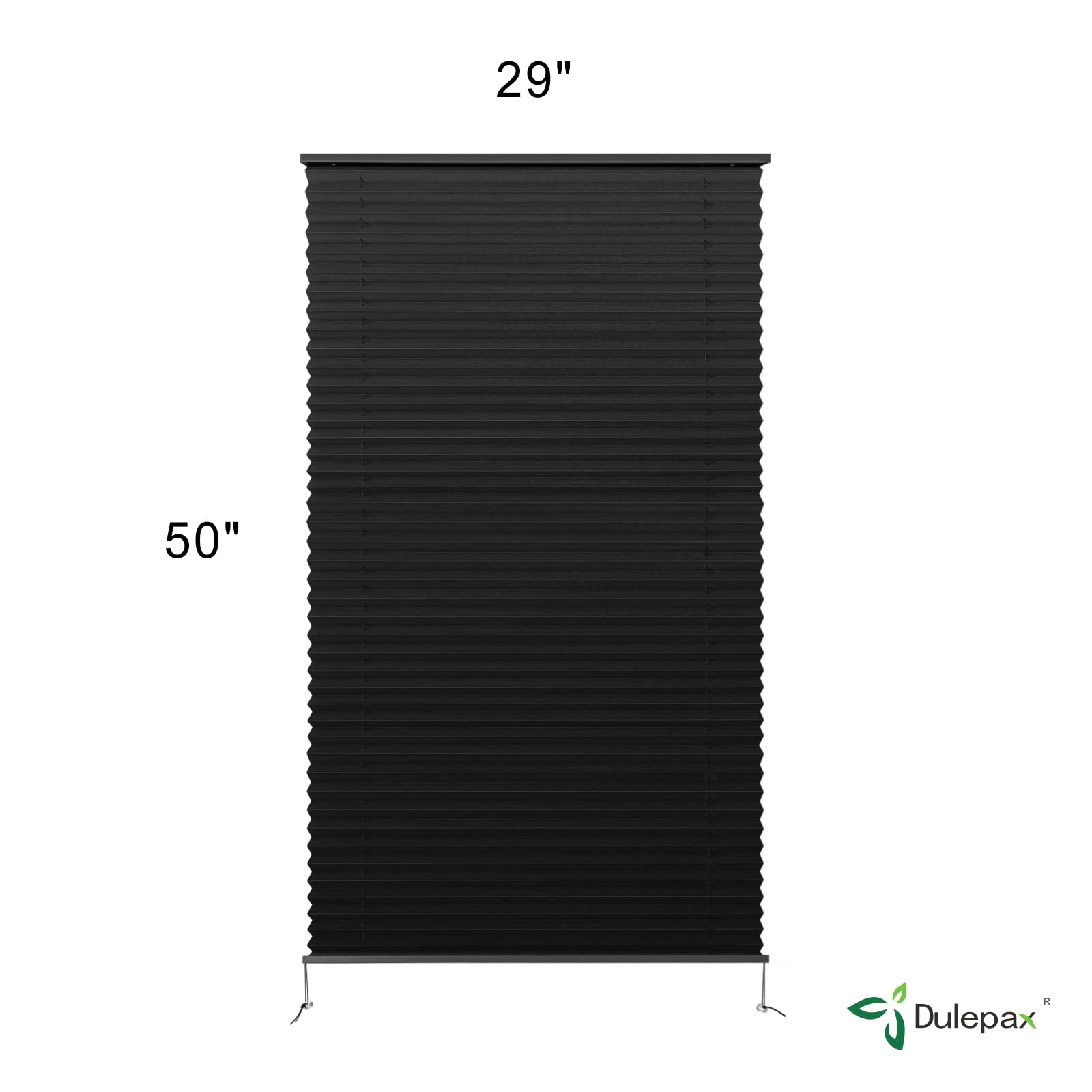 Dulepax Rv Blinds - Pleated Shades, 29'' W X 50'' L Black Rv Window Shades For Camper, Travel Trailers, Motorhome'S Window