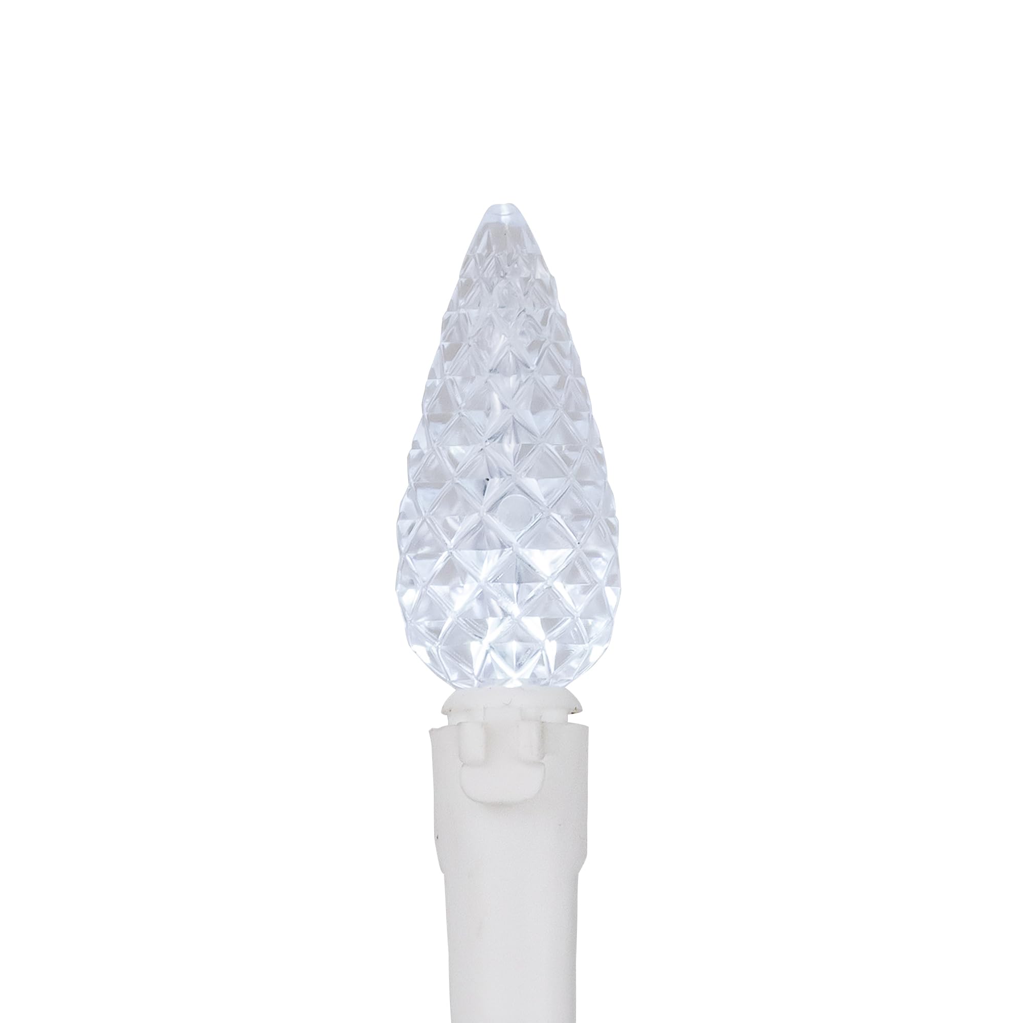 Northlight 70 Pure White LED C6 Christmas String Lights, 23 ft, White Wire, Model NL02587, Plastic